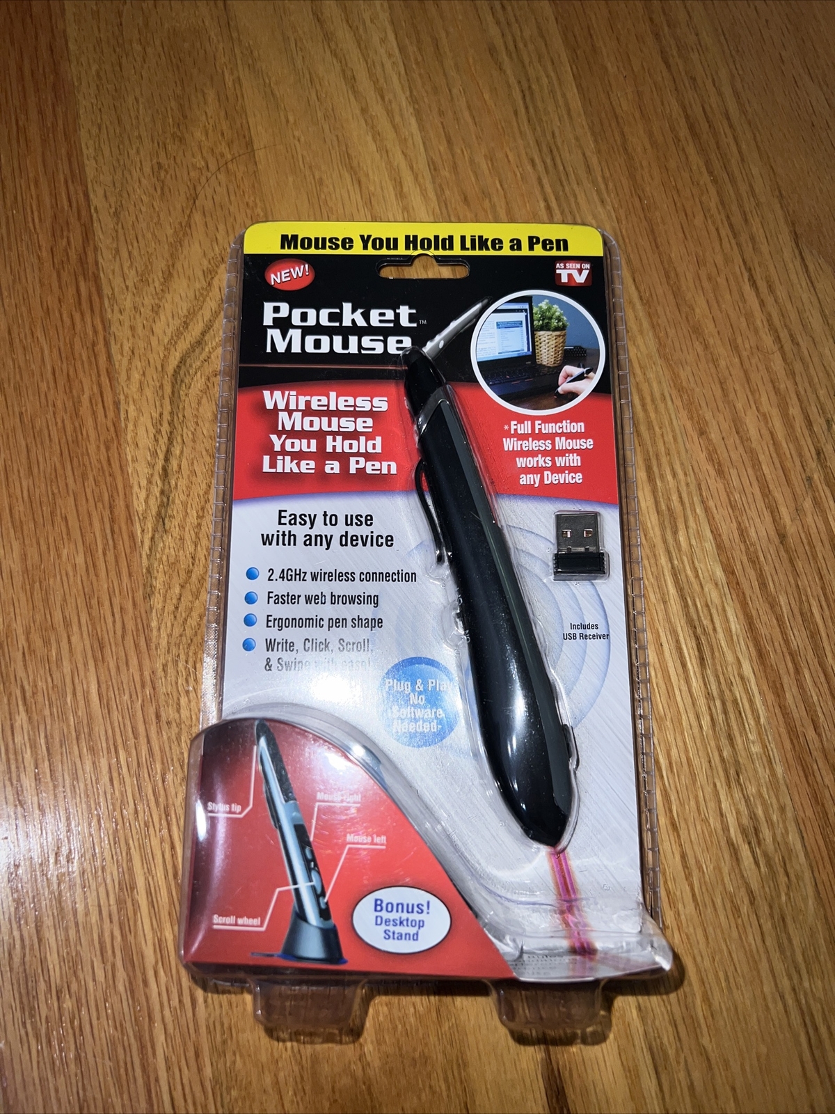 Pocket Mouse Pen As Seen On TV Genuine USB Wireless Optical 2-in-1 Digital Pen