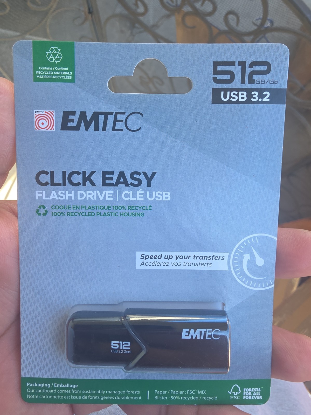 Emtec B110 Click Easy 3.2 512GB USB Type-A 3.2 Gen 2 (3.1 Gen 2) Black