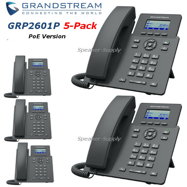 5 Grandstream GRP2601P 2-Line 2 SIP Office Phone PoE Bundle Lot