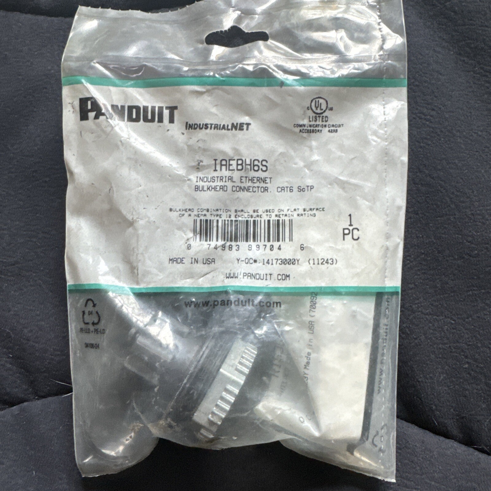Panduit IAEBH6S - Industrial Ethernet Connector Cat6 ScTP NEW