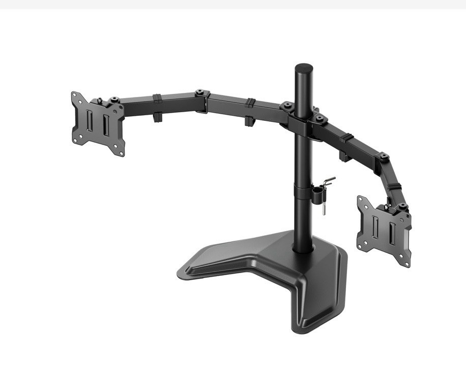 MonTEK Stable Freestanding Dual Monitor Stand For 17–32” Computer Screens