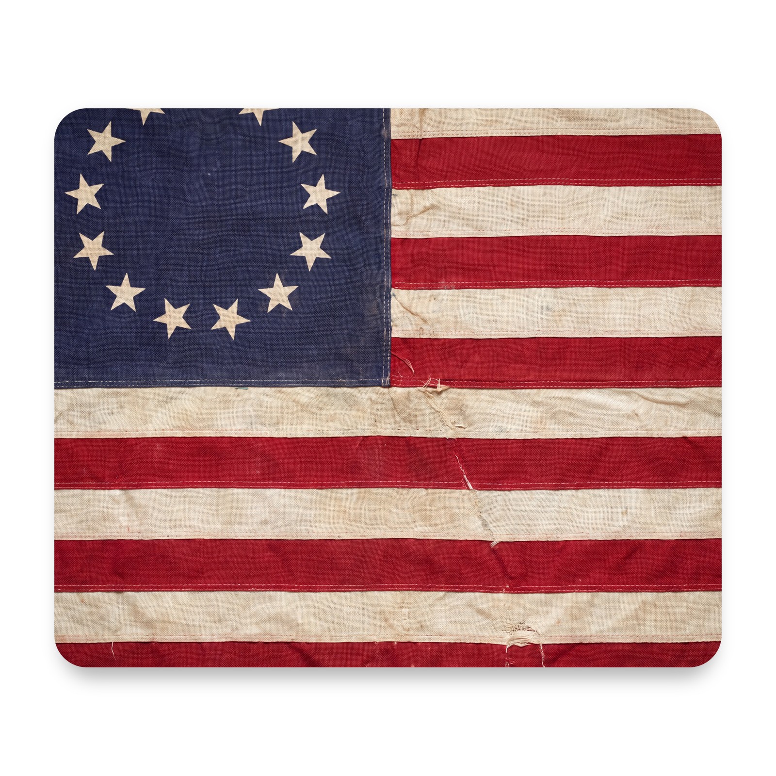 Betsy Ross 13-Star Flag Mouse Pad 9.25x7.75 Non-Slip Desk Mat
