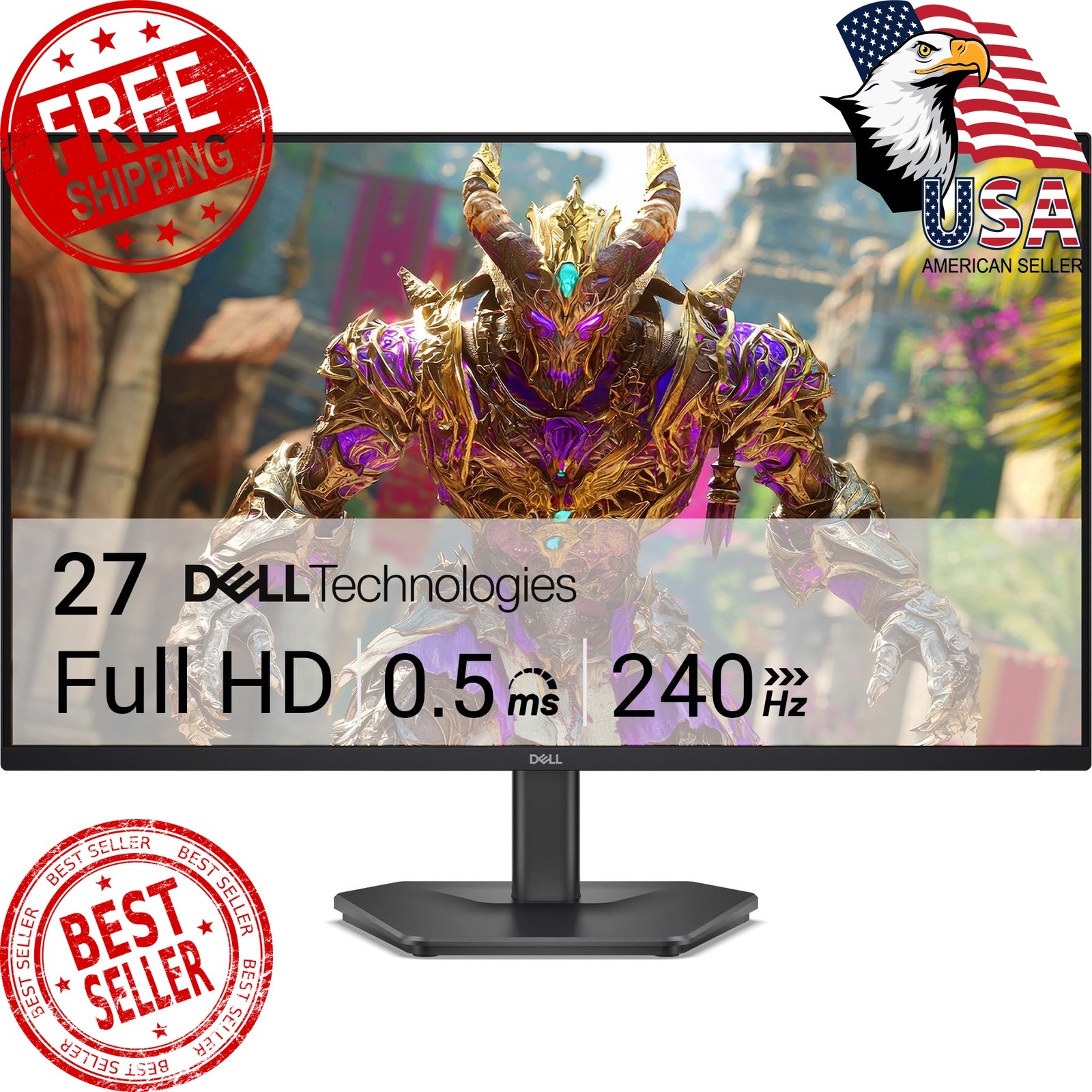 Dell 27 240Hz Gaming Monitor - SE2726HG - 27-inch FHD (1920x1080) Display, in...