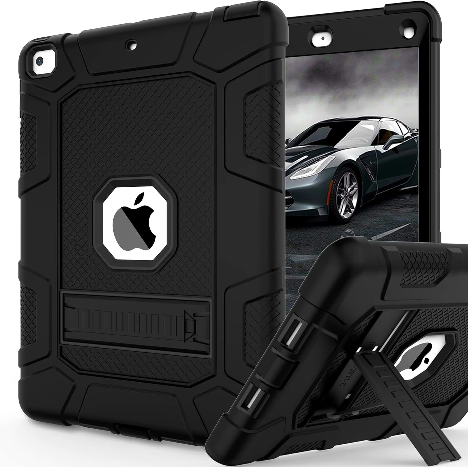 iPad Mini 5 Case, iPad Mini 4 Case, Hybrid Three Layer Armor Shockproof Rugged D
