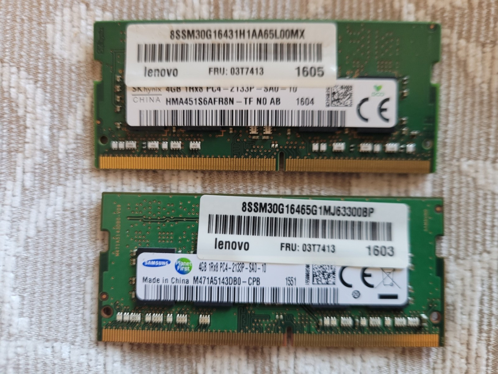 8GB RAM Kit 2x 4GB Samsung / Hynix 1Rx8 & 16 PC4 Laptop 204-Pin RAM Sticks