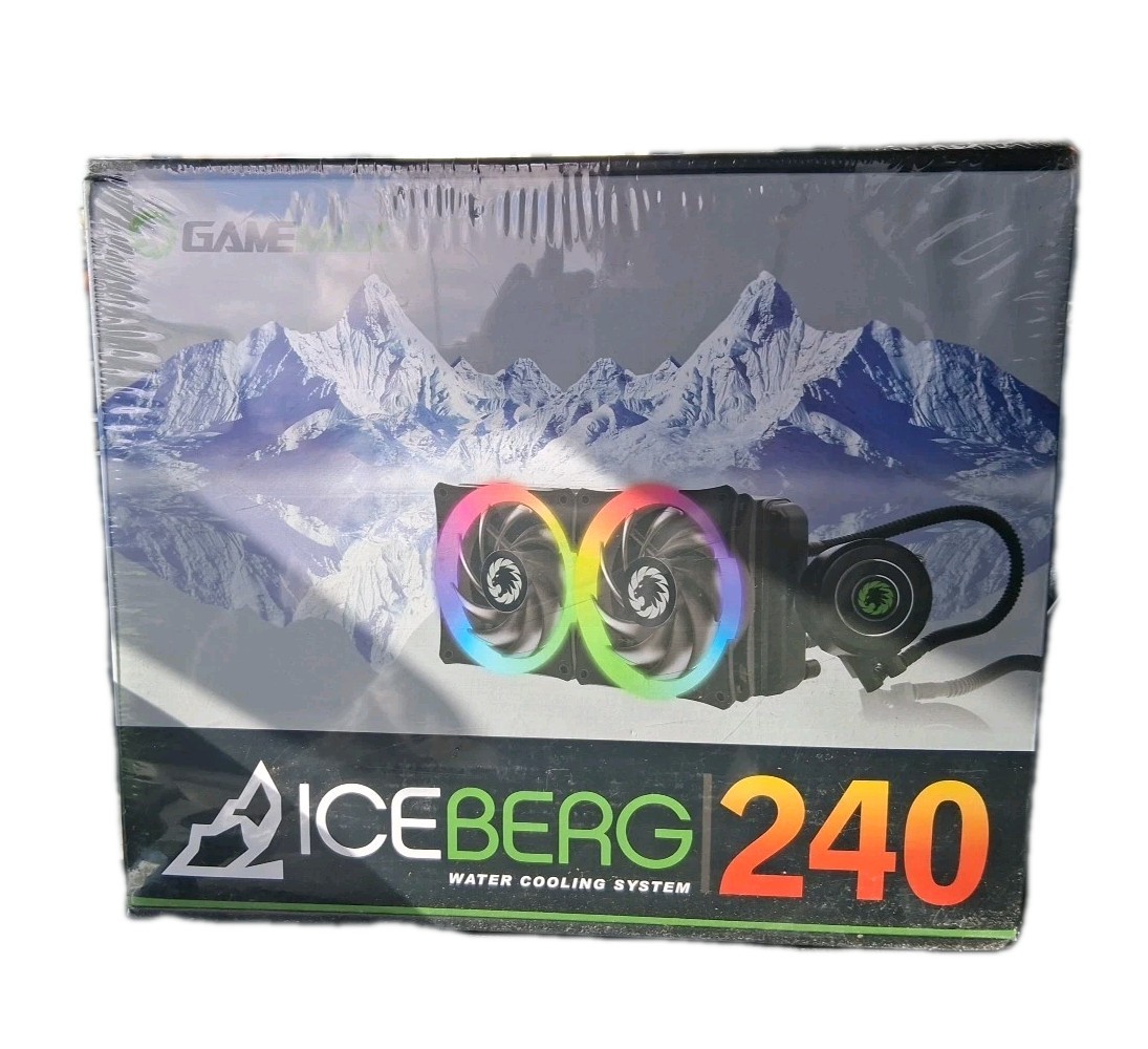 NIB GameMax Iceberg 240mm ARGB AIO Water CPU Cooling 3-Pin AURA Sync Intel AMD