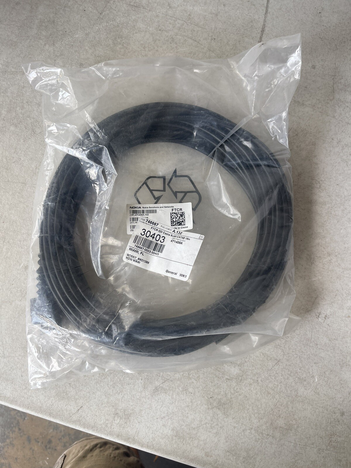 Lot of 10 Nokia 471408A FTCR OD Cable RJ47 CAT5E 15M Cable Brand New