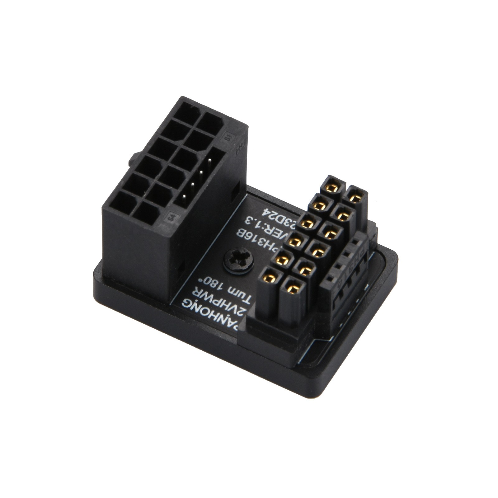 12+4 16Pin 600W ATX3.0 12VHPWR 180 Angled Turning Connector Power Supply Adapter
