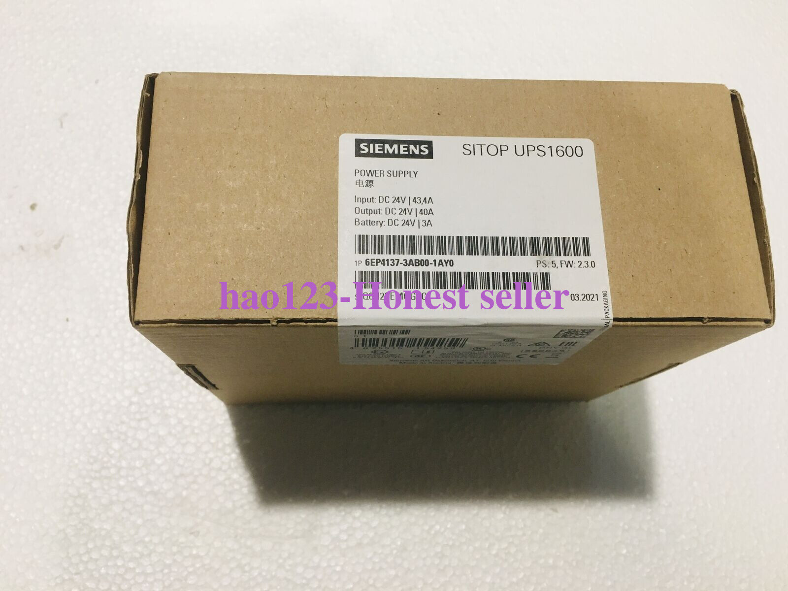 New Siemens SITOP UPS1600 Power Supply 6EP4137-3AB00-1AY0 With (DHL or FedEx)
