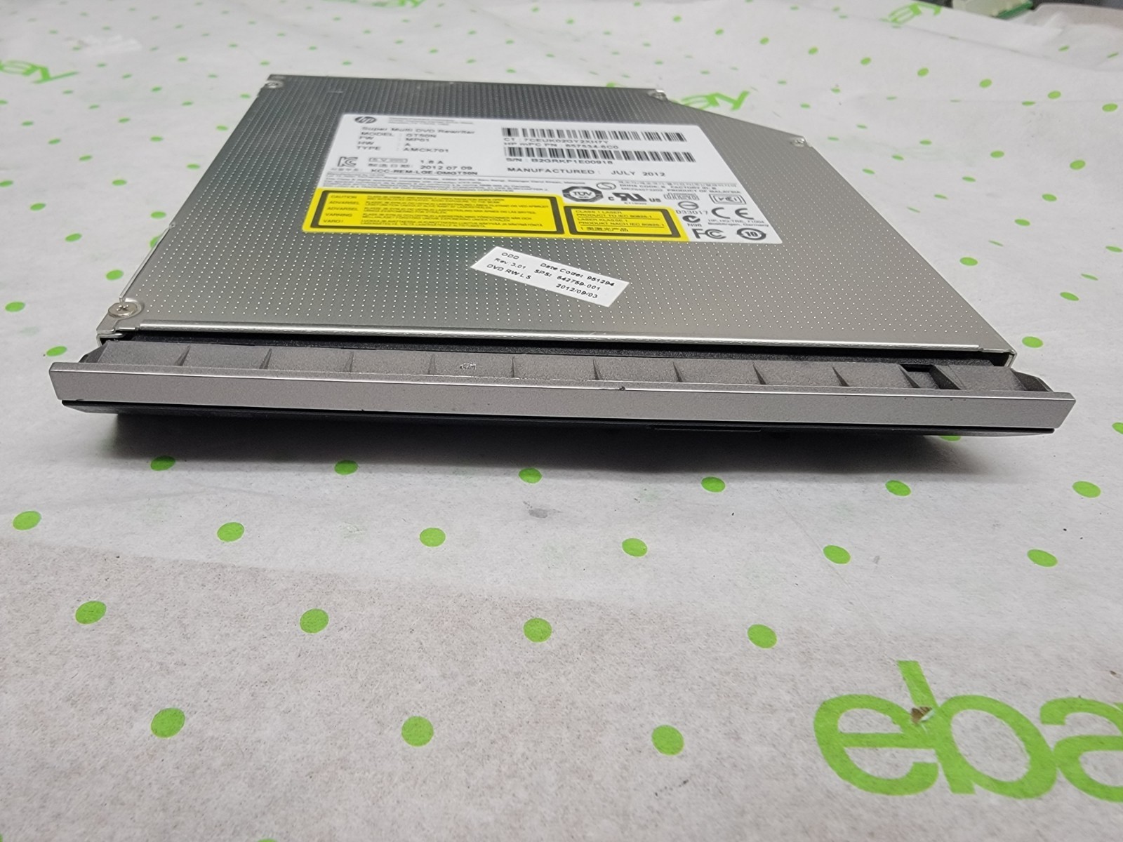 HP Elitebook 8460p DVD CD RW Drive GT50N 657534-6C0 w Bezel
