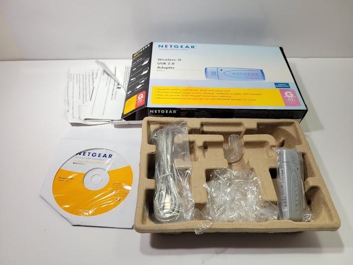 NETGEAR Wireless-G USB 2.0 Adapter WG111 54 Mbps Silver WiFi Dongle PC Network
