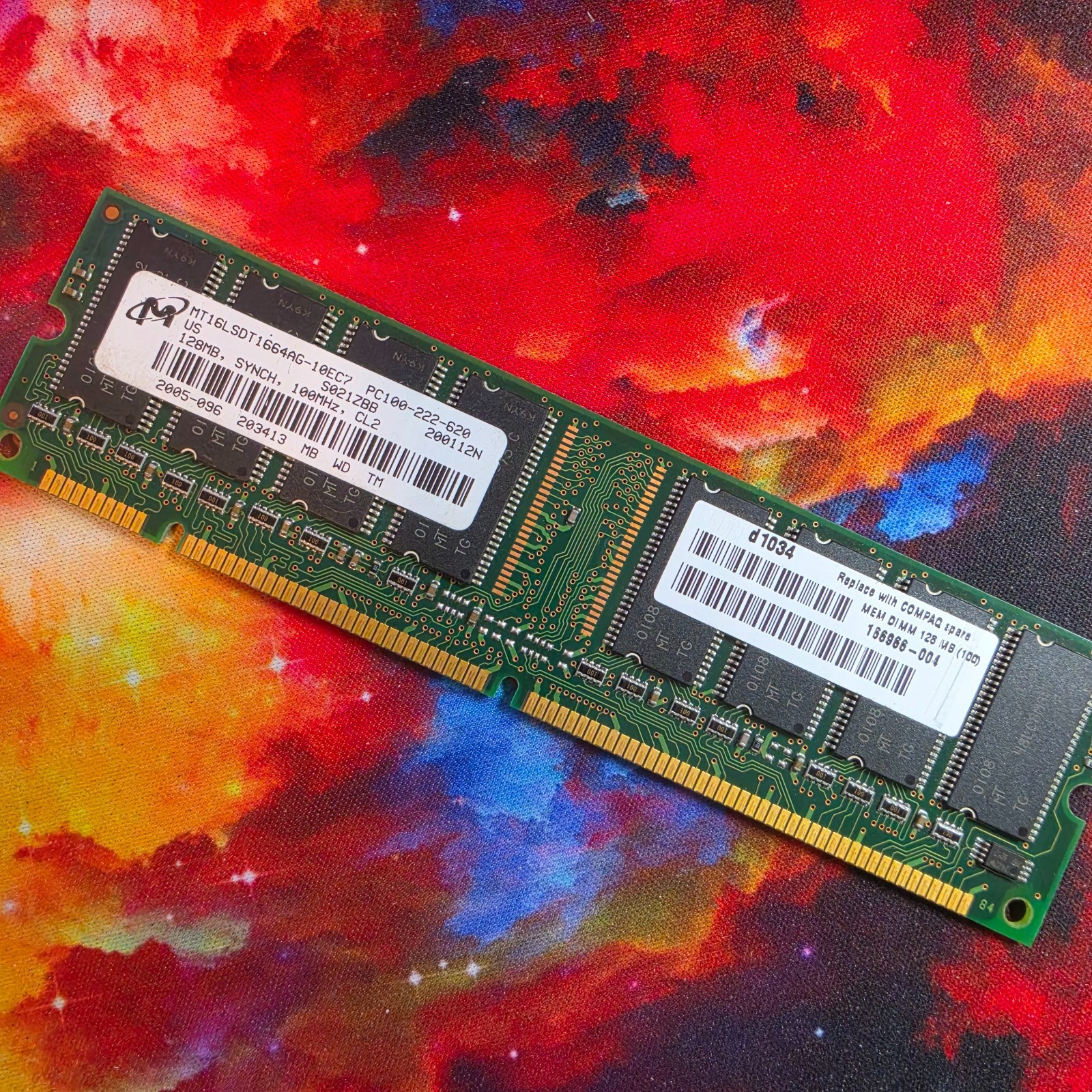 MICRON MT16LSDT1664AG-10EC7 128MB 168-PIN CL2 UDIMM RAM 100MHz (128-15)