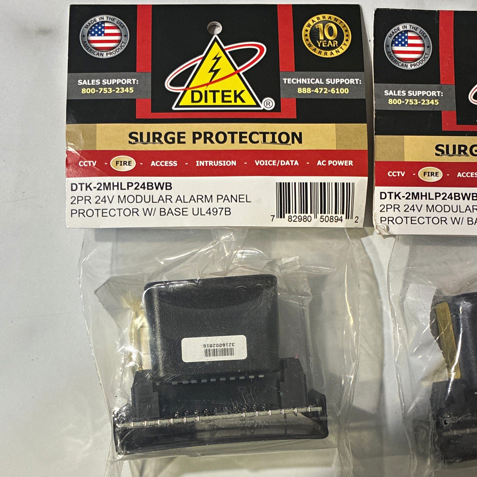 DITEK DTK-2MHLP24BWB 24V 2-Outlet Modular Alarm Panel Surge Protector Base