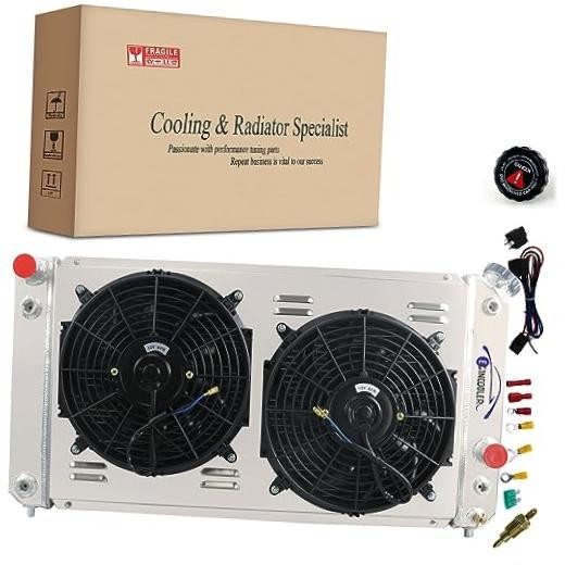 3 Row Core Radiator for 1996-2005 Chevy S10 Pickups 3 Row Radiatdor+Shroud+Fan