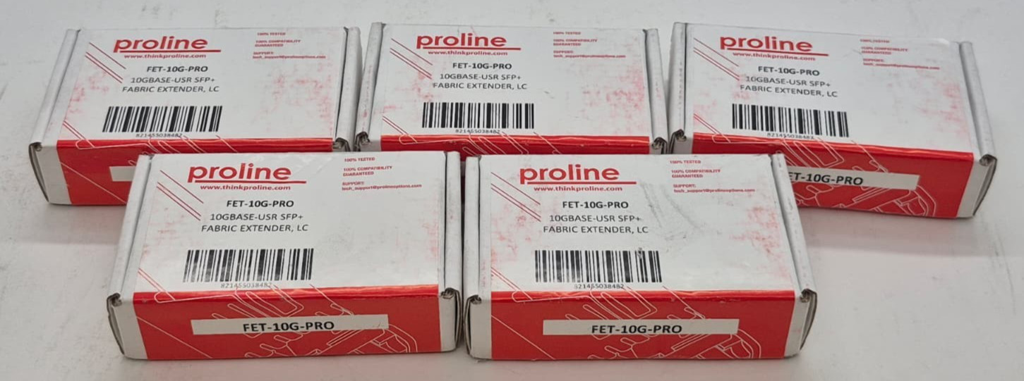 Sealed Lot of 5 Proline Tran FET-10G-PRO Transceiver SFP+ Modules