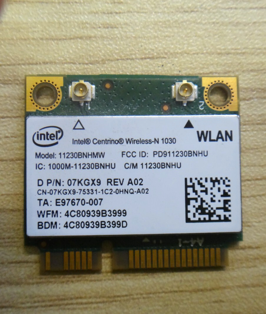 OEM Dell 7KGX9 Intel Centrino Wireless-N 1030 11230BNHMW b/g/n BT PCIe Half