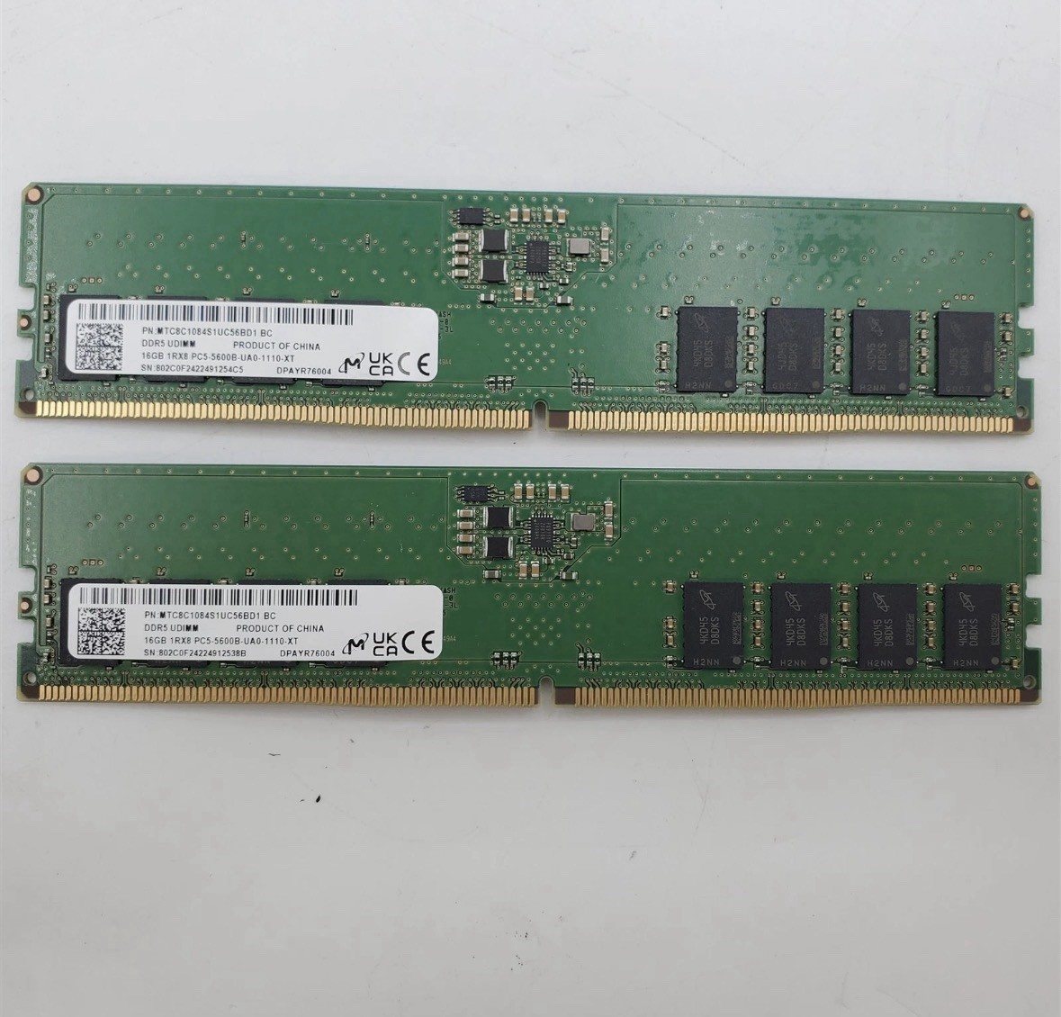 Micron 2x16GB 1Rx8 PC5 DDR5 5600MHz UDIMM MTC8C1084S1UC56BD1