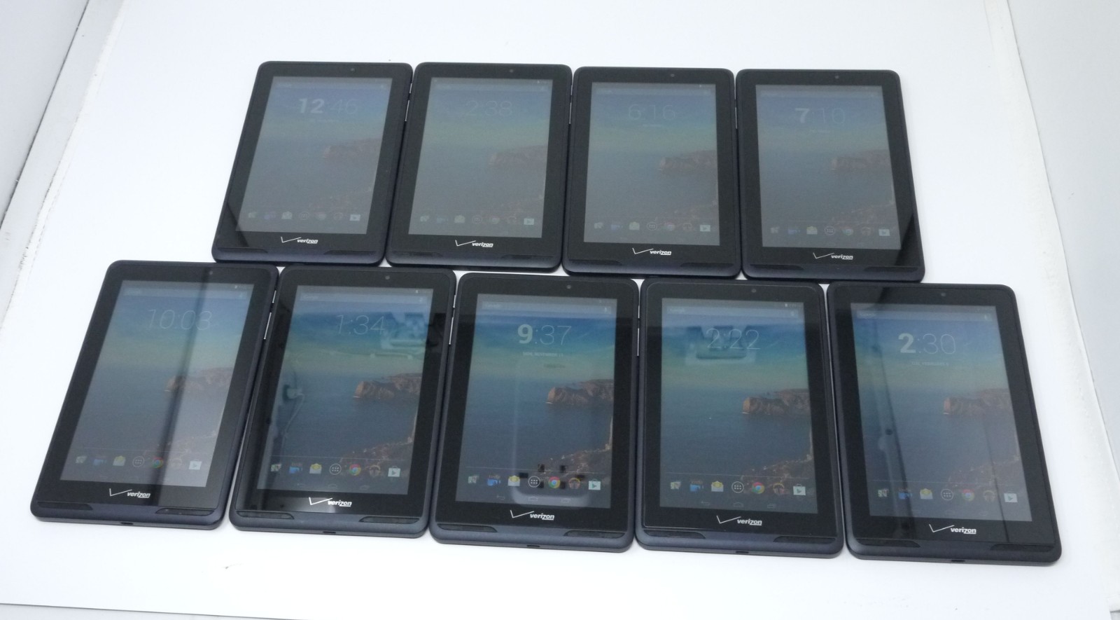 Lot of 9 Working Verizon Ellipsis 7 QMV7A 8GB 7" Wifi+4G Verizon Tablets