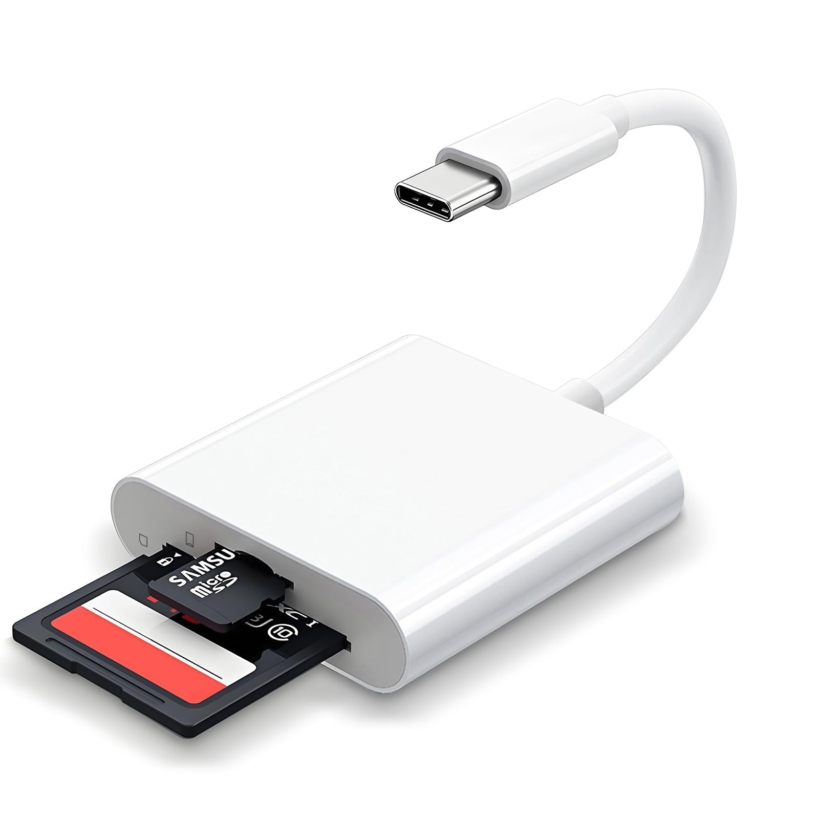 DERSUR Micro SD Card Reader 2 in 1 USB C OTG Adapter for SD SDHC microSD