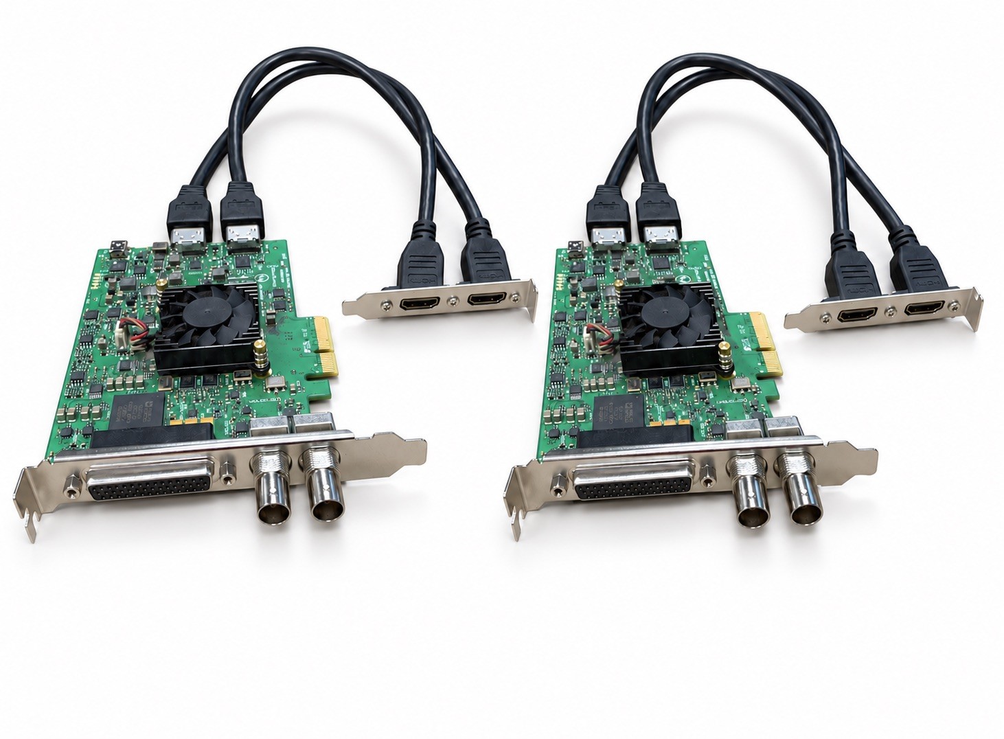 Lot of 2 Blackmagic DeckLink Studio 4K PCIe SDI HDMI Capture Card w HDMI Bracket