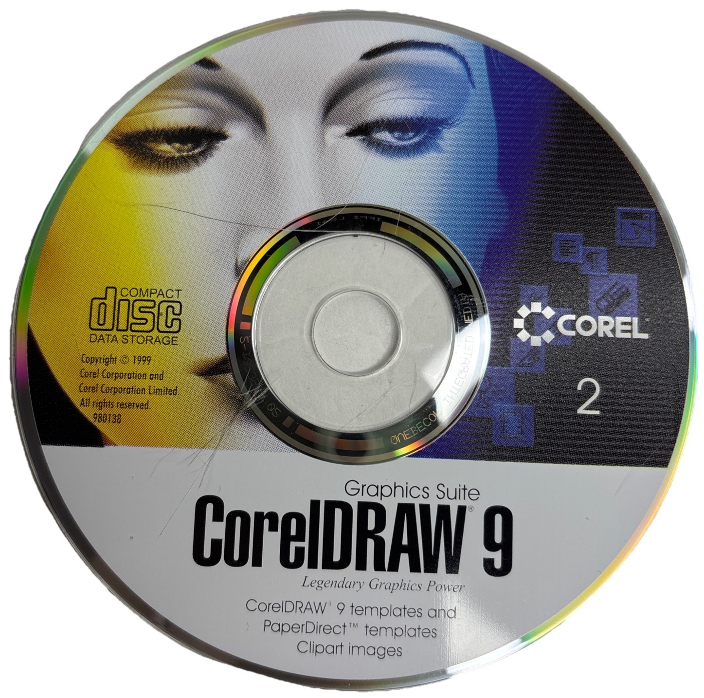 COREL DRAW 9 GRAPHICS SUITE CD—DISK TWO ONLY—SHIPS IN 24 HOURS—
