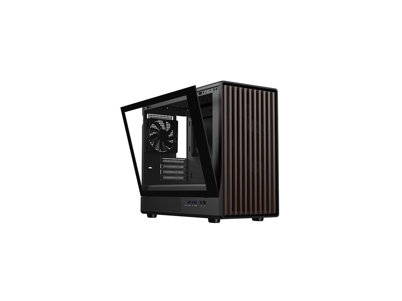 DIY-mATX06-Wood Black USB3.0 /Type C Micro ATX Mid Tower Gaming Computer DIYPC