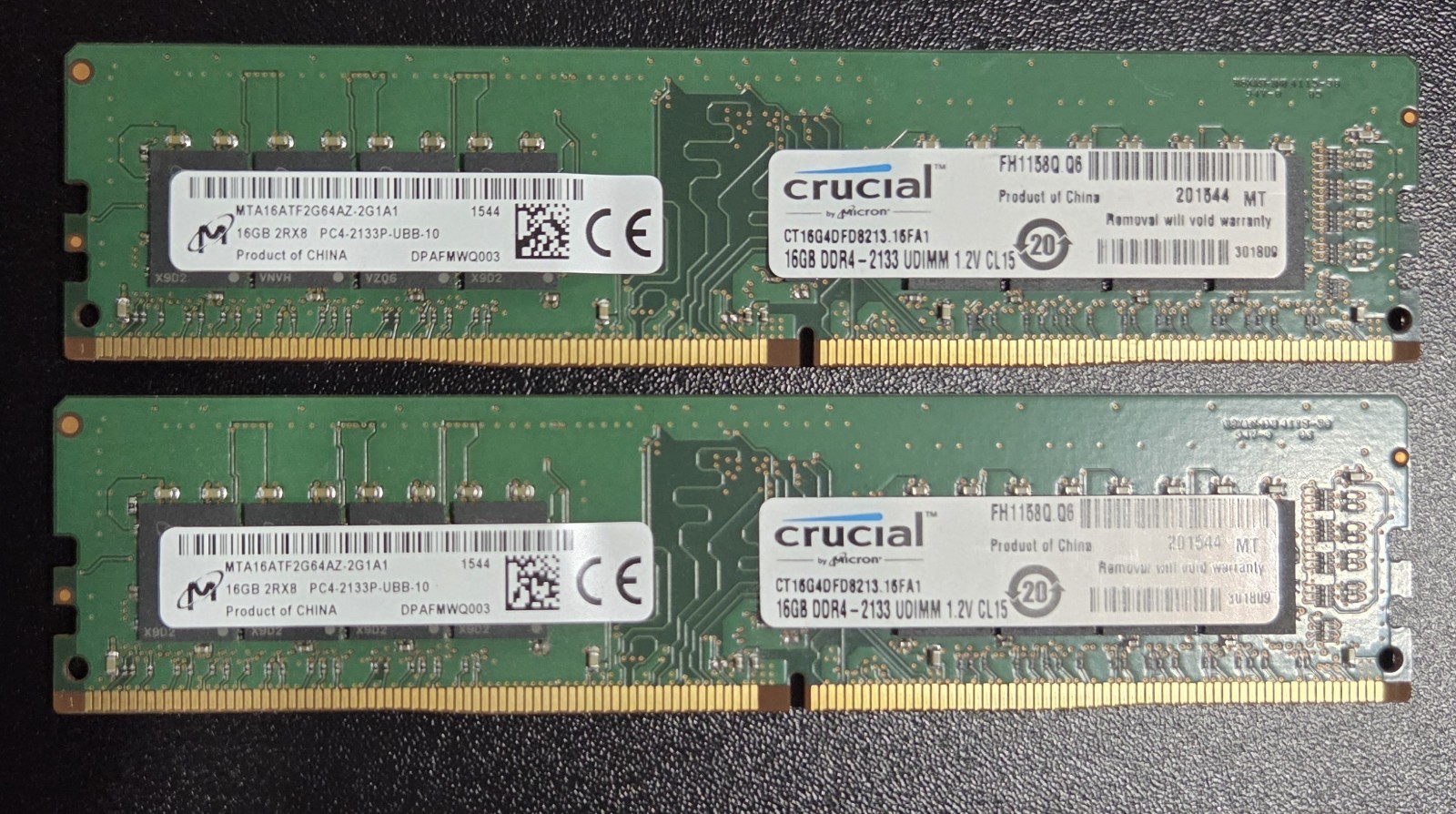 Crucial 32GB (2x16GB) DDR4-2133 PC4-17000 UDIMM Desktop RAM CT16G4DFD8213