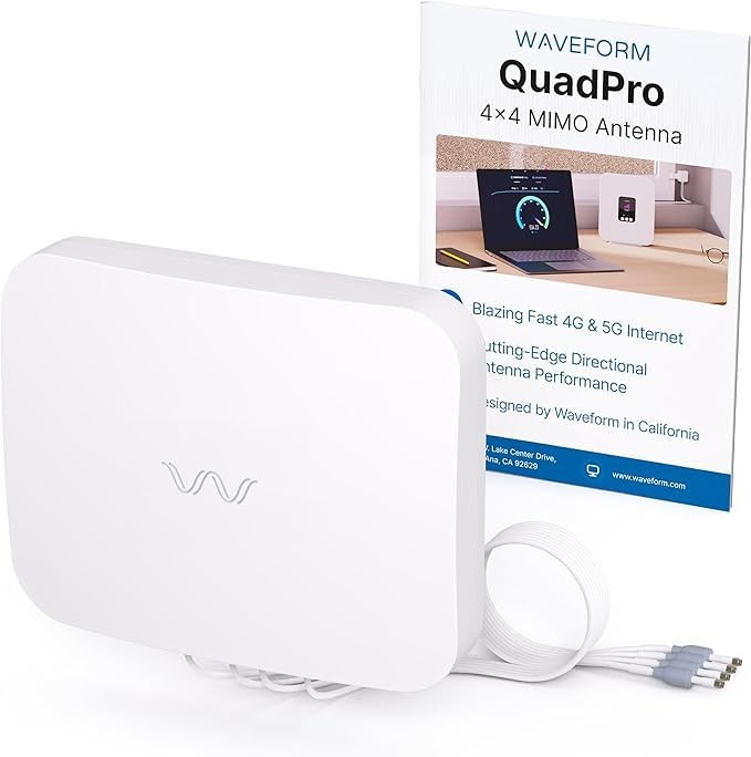 Waveform 20’ Cable + QuadPro Antenna - 4x4 MIMO Panel for 4G/5G...