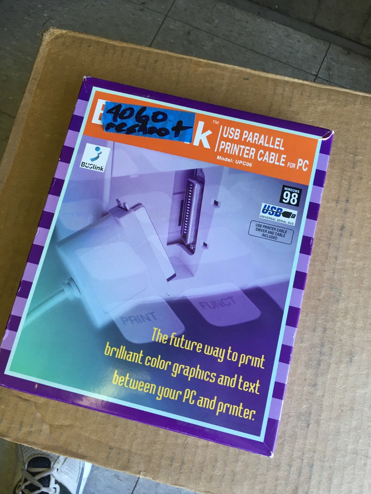  Buslink Vintage USB parallel printer cable upc06 with windows 98/2000 drivers