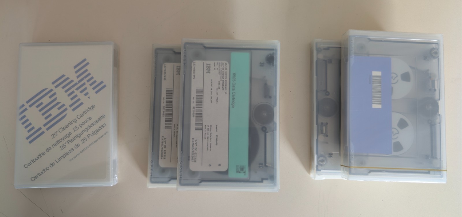 Rare] lot Cartouches IBM  (dont une nettoyage et 4 data)- Neuf/Scellé - Vintages