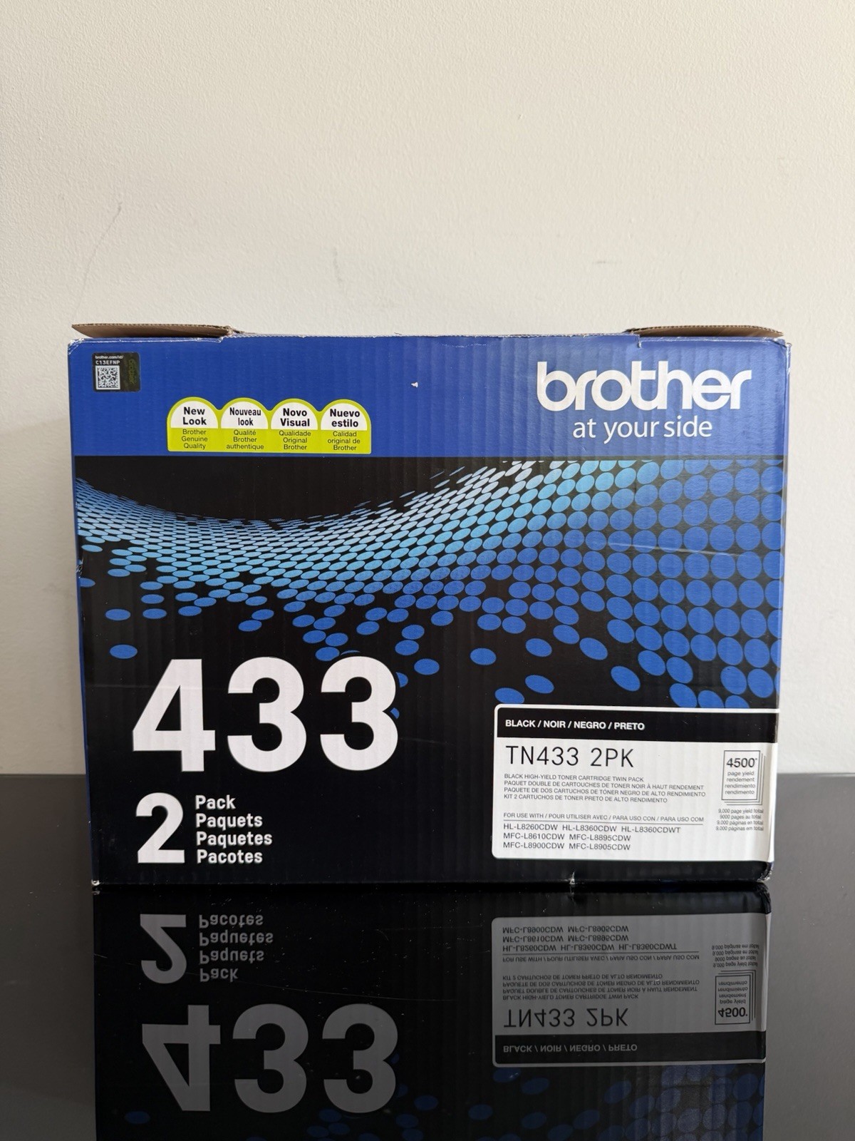 BROTHER TN433BK 2-PACK BLACK TONER - TN4332PK - SEALED BAGS NEW GENUINE
