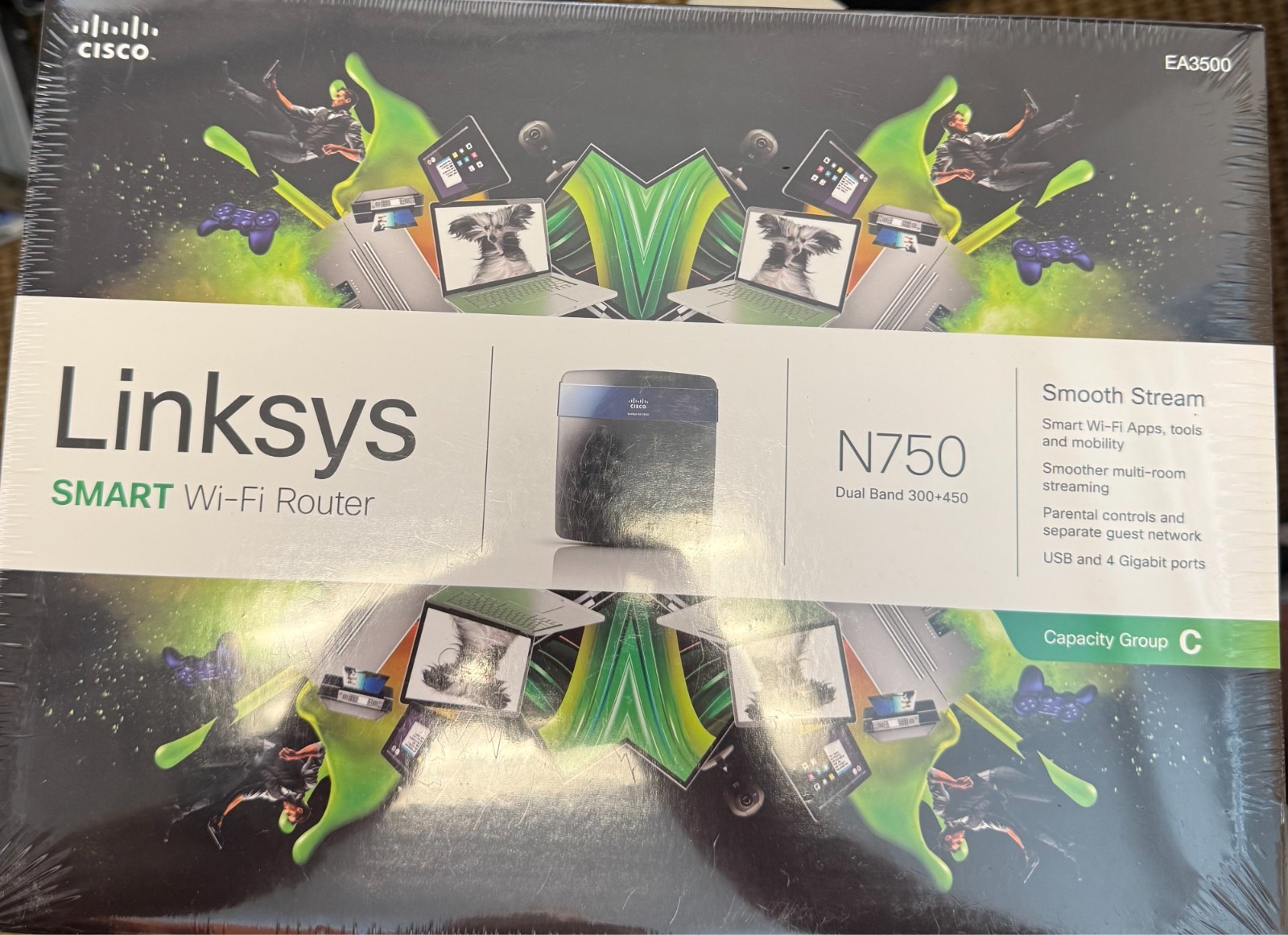 Linksys N750 EA3500 Dual-Band Wireless Smart Wi-Fi Router - Brand New Sealed