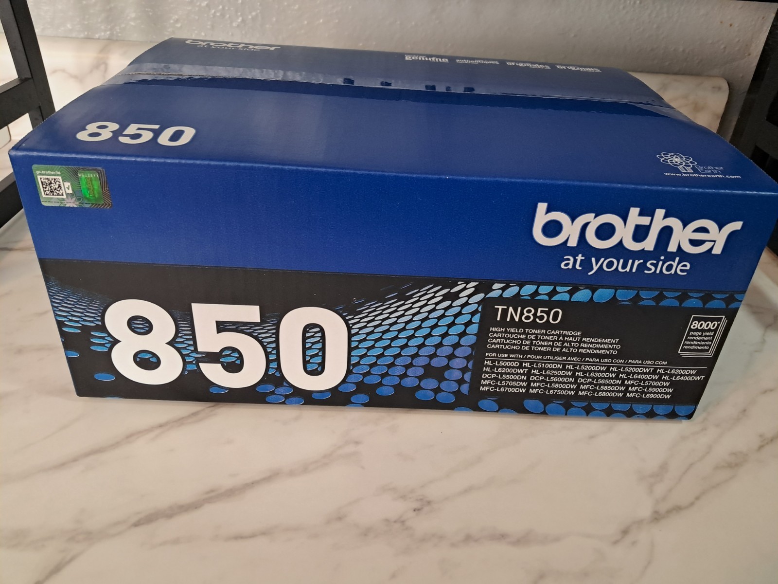 Brother TN850 High Yield Toner Cartridge 8000 Page Yield NEW Sealed In Box