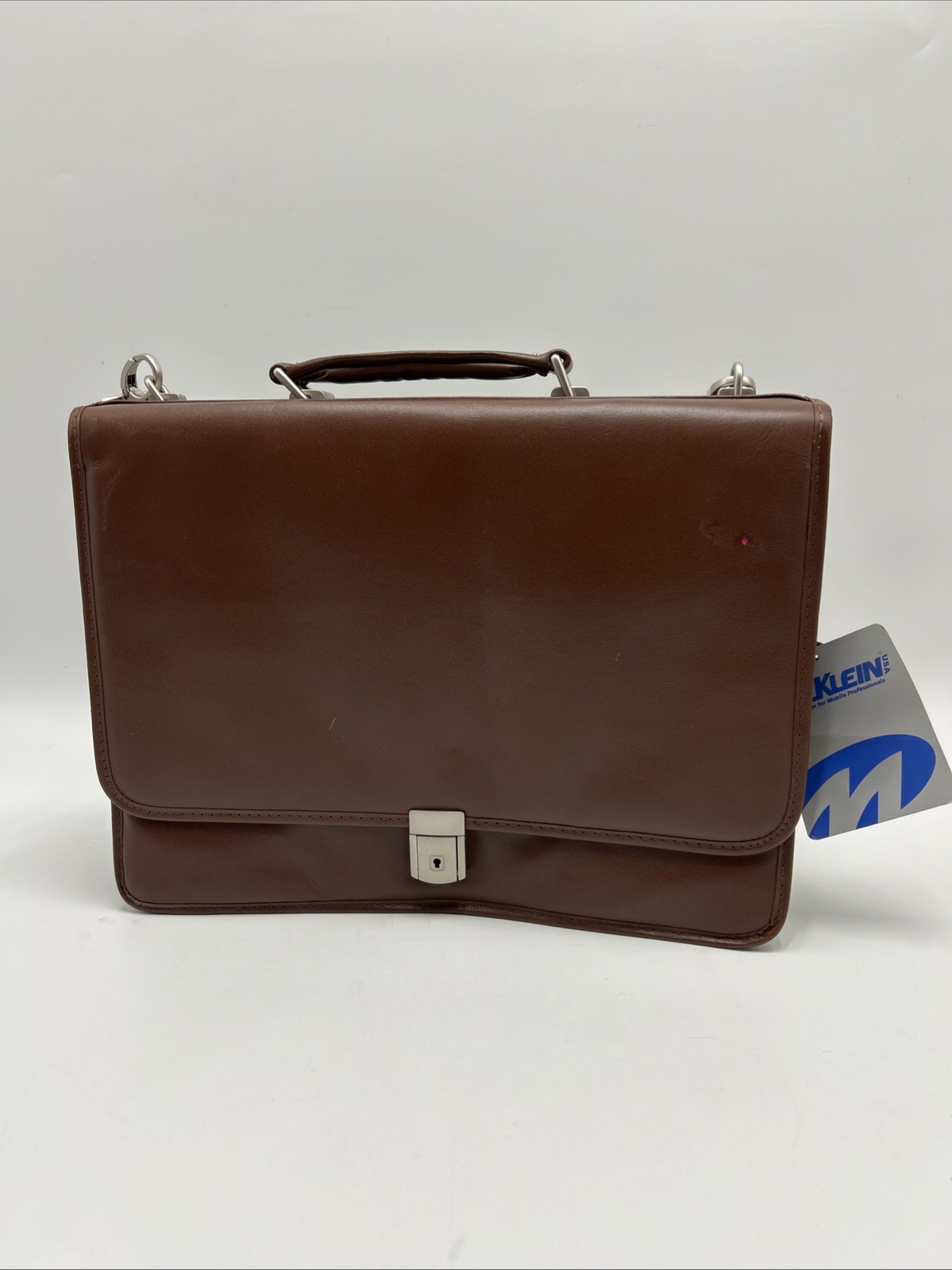 McKlein USA Leather Briefcase Messenger Laptop Bag BROWN NEW ***********NO KEY
