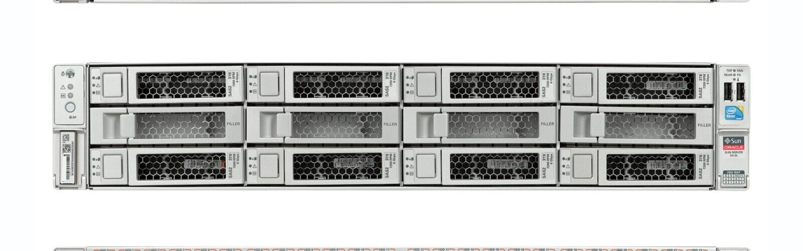 Sun X4-2L / 2x 2.6GHz 6-Core Intel Xeon E5-2630 v2 / 64GB Memory / 2x 3Tb Disk