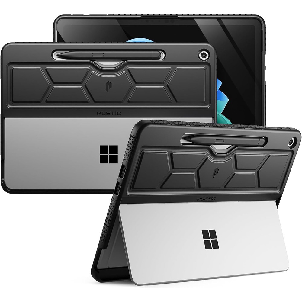 For Microsoft Surface Pro 12-inch 1st Edition 2025 with Back Pen Holder Black