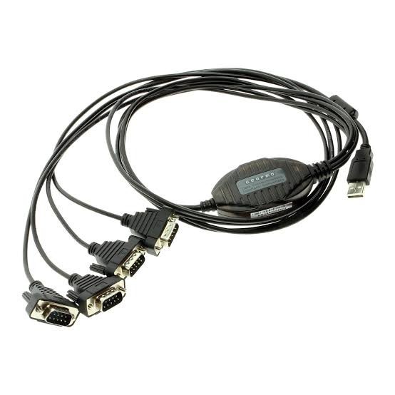 Gearmo USA-FTDI4X USB to 4-Port RS-232 Serial Adapter FTDI - New Open Box