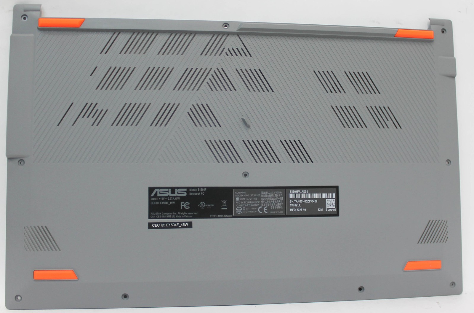 13N1-HDA0101 ASUS VivoBook Go 15 E1504FA Bottom Base Cover Silver Grade A