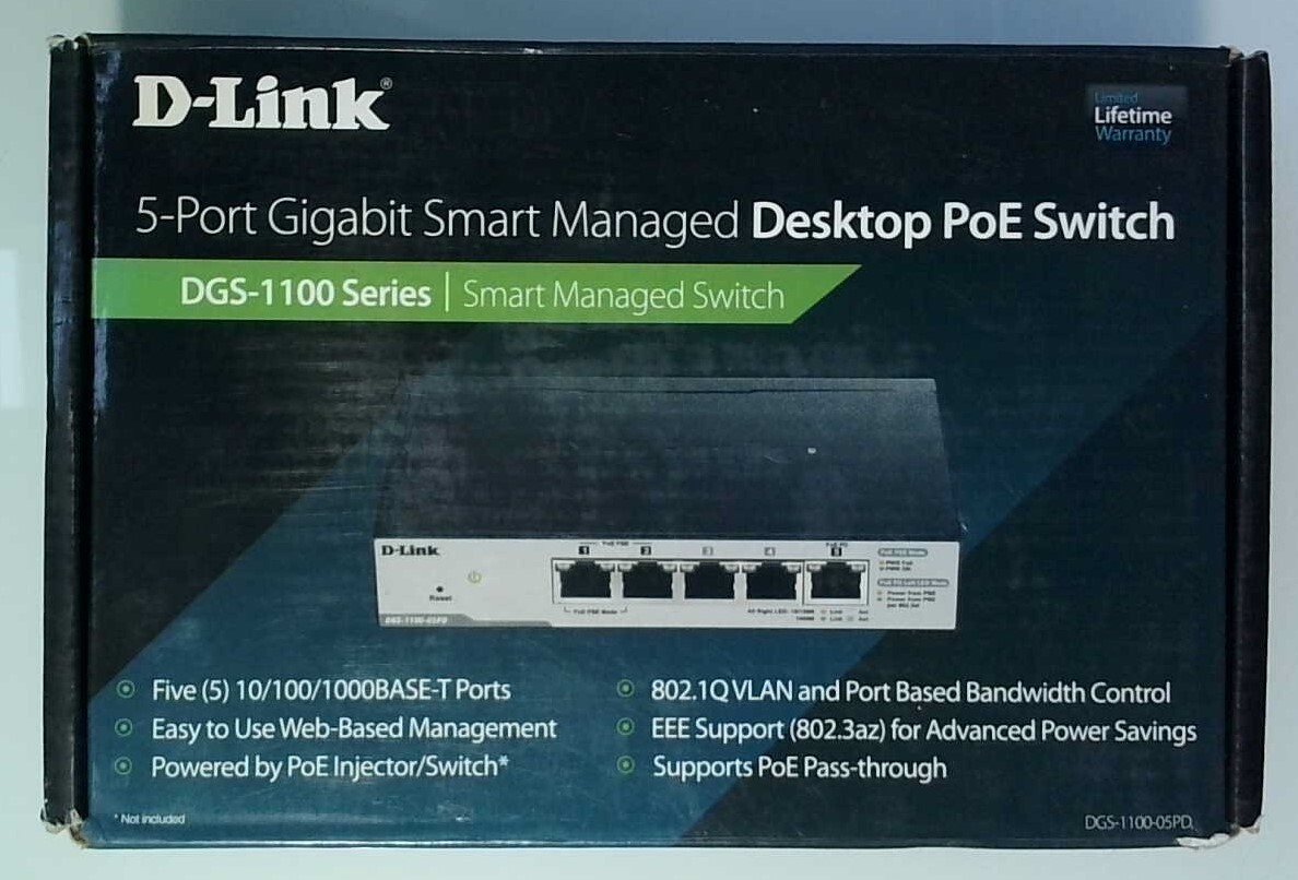 D-Link DGS-1100-05PD 5-Port Gigabit Smart Managed Desktop PoE Switch