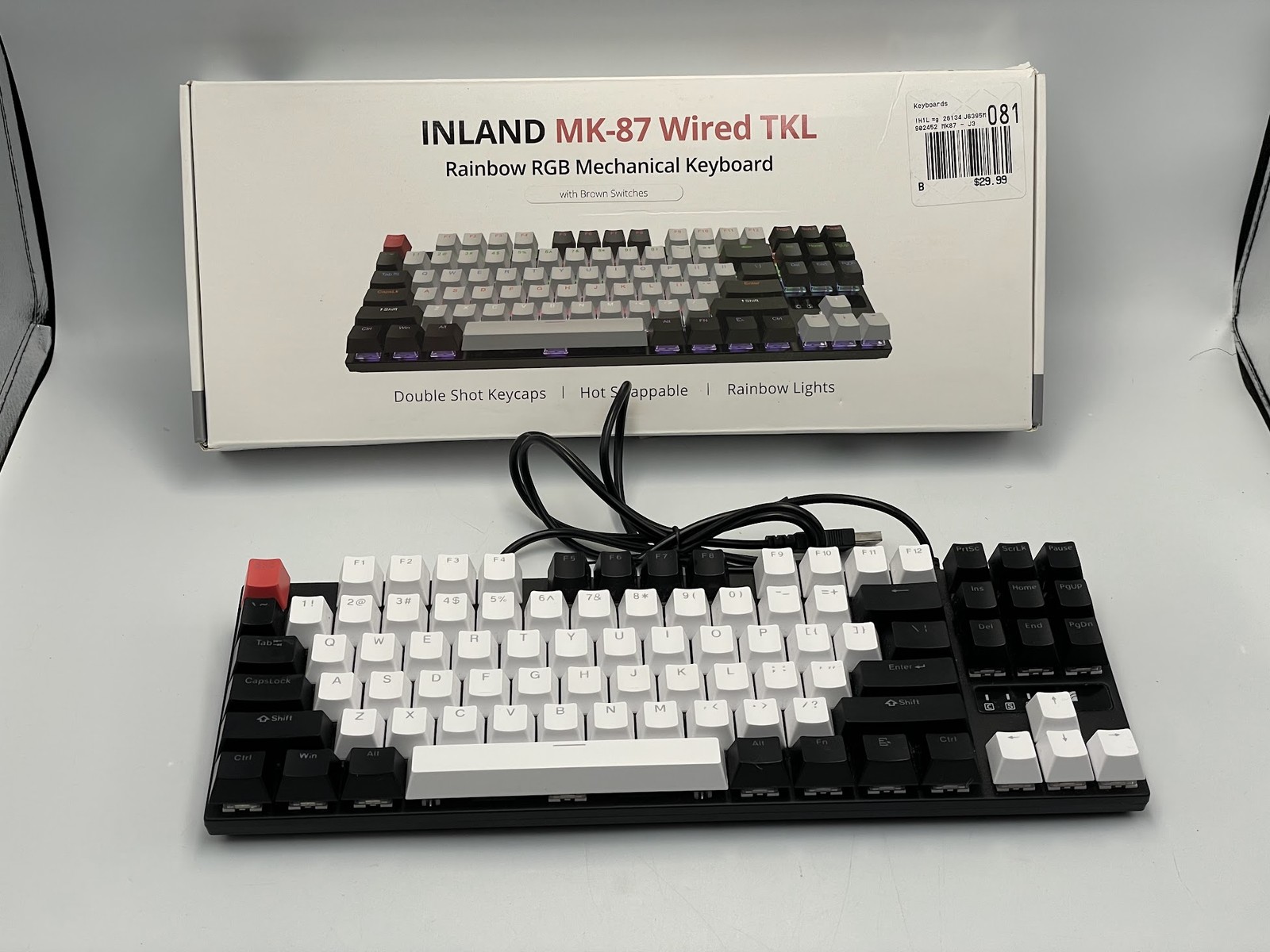 Inland MK-87 Mechanical RGB Backlit Wired Gaming Keyboard - Black