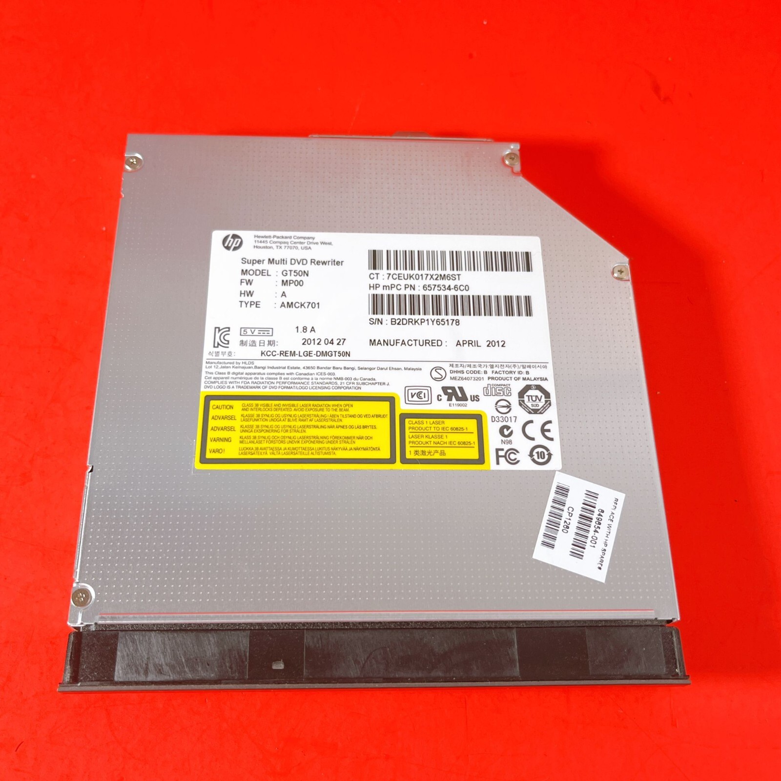 HP PROBOOK 6560b SUPER MULTI DVD REWRITER GENUINE LAPTOP 649654-001
