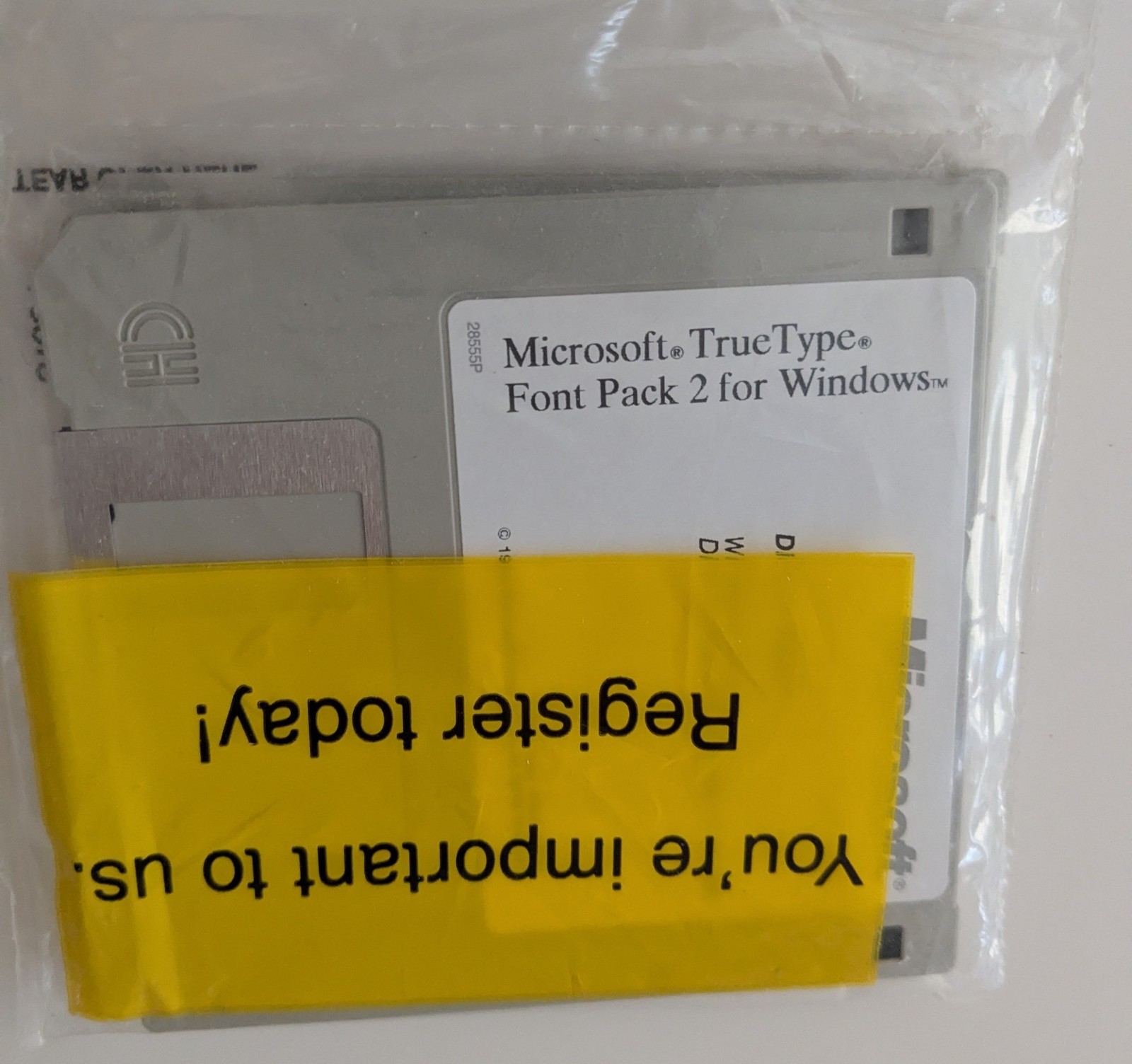 1992VNTG Microsoft True Type Font Pack 2 for Windows 3.5" Floppy disk sealed NIP