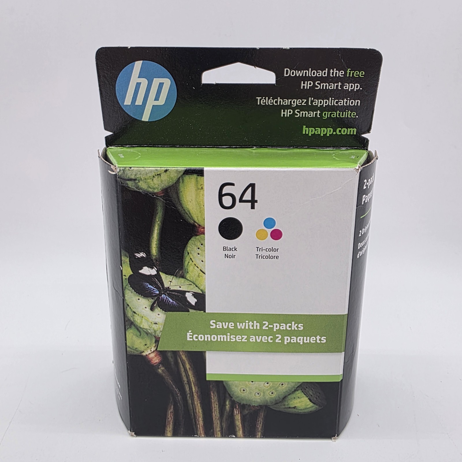Genuine NIB HP 64 Black & Tri-Color Ink Cartridges X4D92AN Combo  Exp Apr 2027