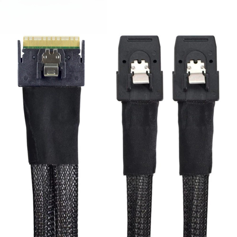 SlimSAS SFF-8654 8i to 2X SAS SFF-8087 Internal Server High Speed Cable