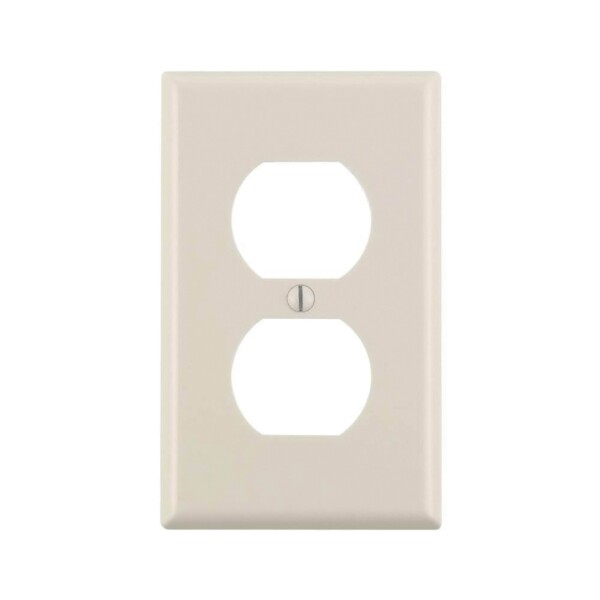 Leviton M56-78003-TMP, Receptacle Wallplate, 1-Gang, Almond Plastic, 1 pc