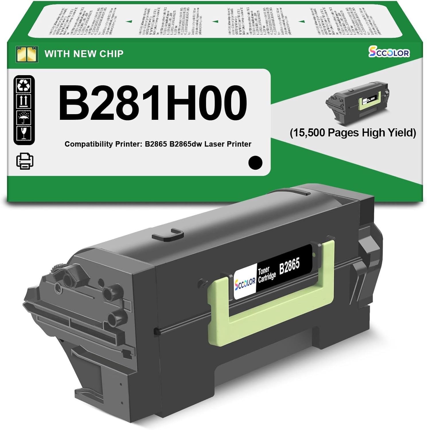B2865 B281H00 Toner Cartridge High Yield 15,500 Pages For Lexmark B2865 3092