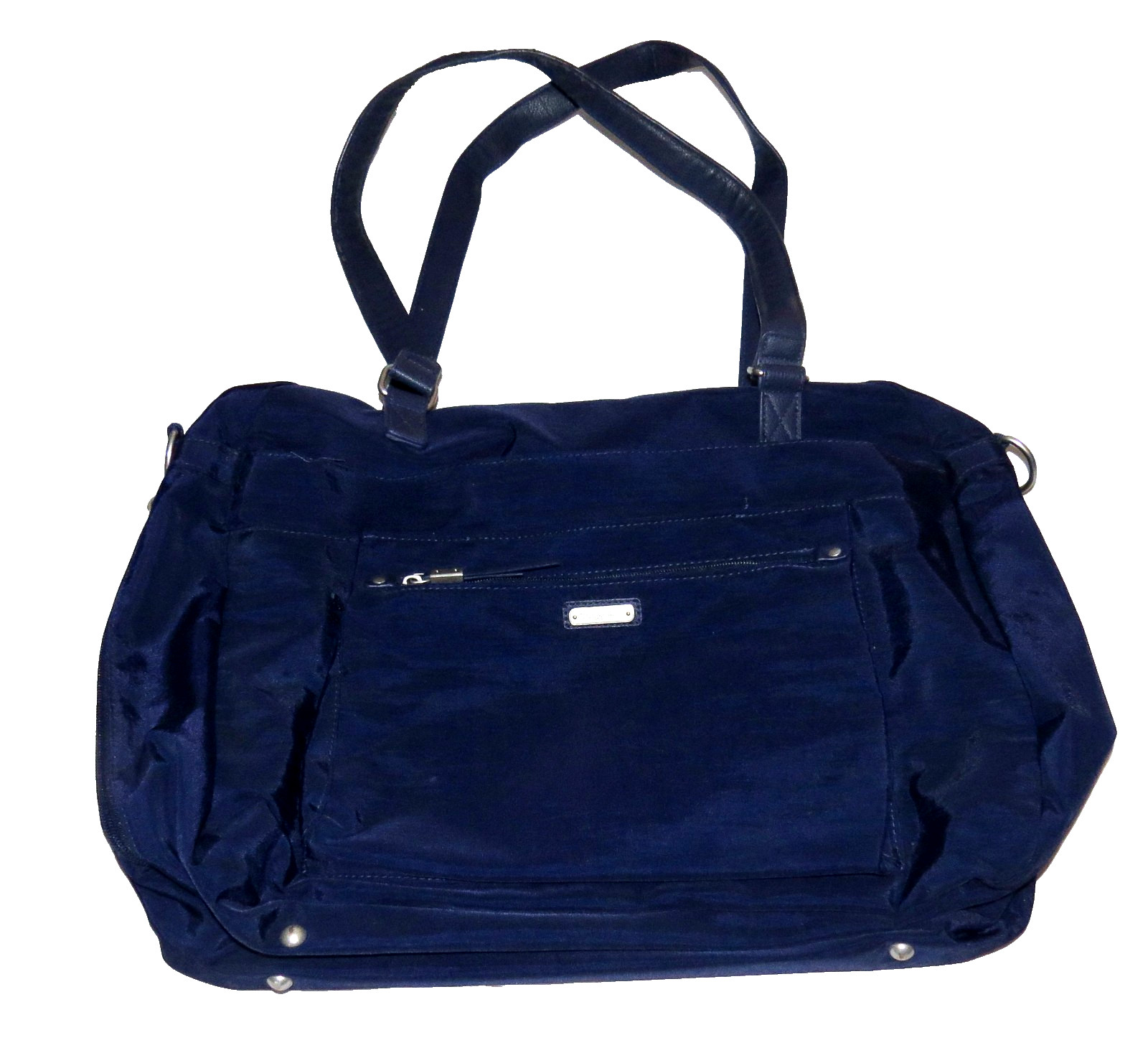 Baggallini Black Overnight Expandable Laptop Tote Bag Handbag