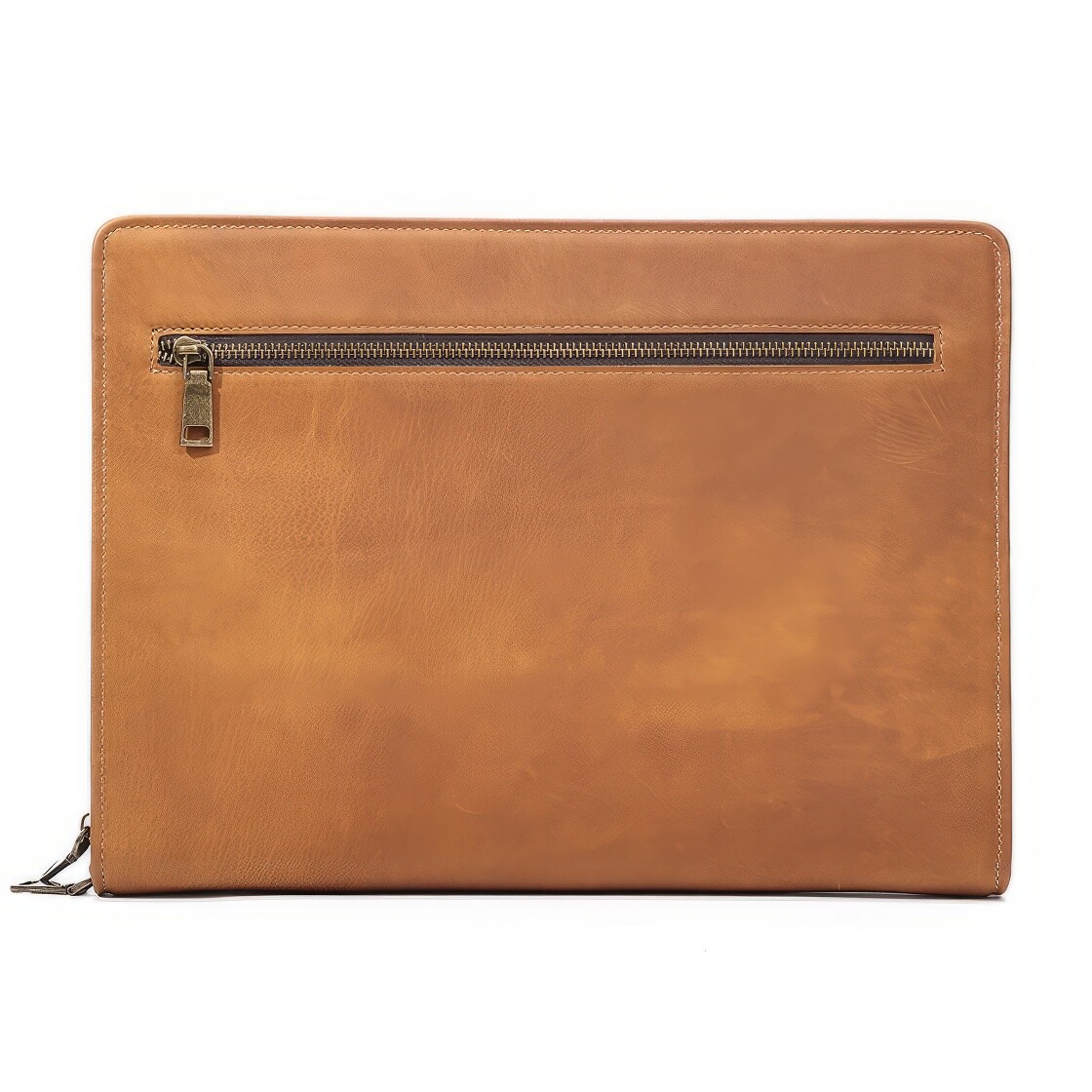 Distressed Genuine Leather iPad Air Pro 12.9" Notebook Tablet Versatile Zip Bag