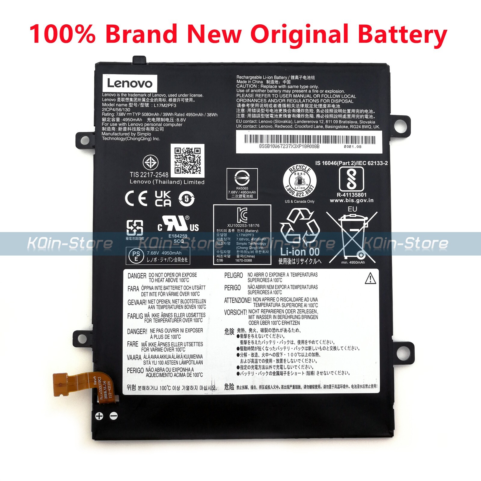 New Genuine L17C2PF1 L17M2PF3 Battery for Lenovo IdeaPad D330-10IGM SB10W67345