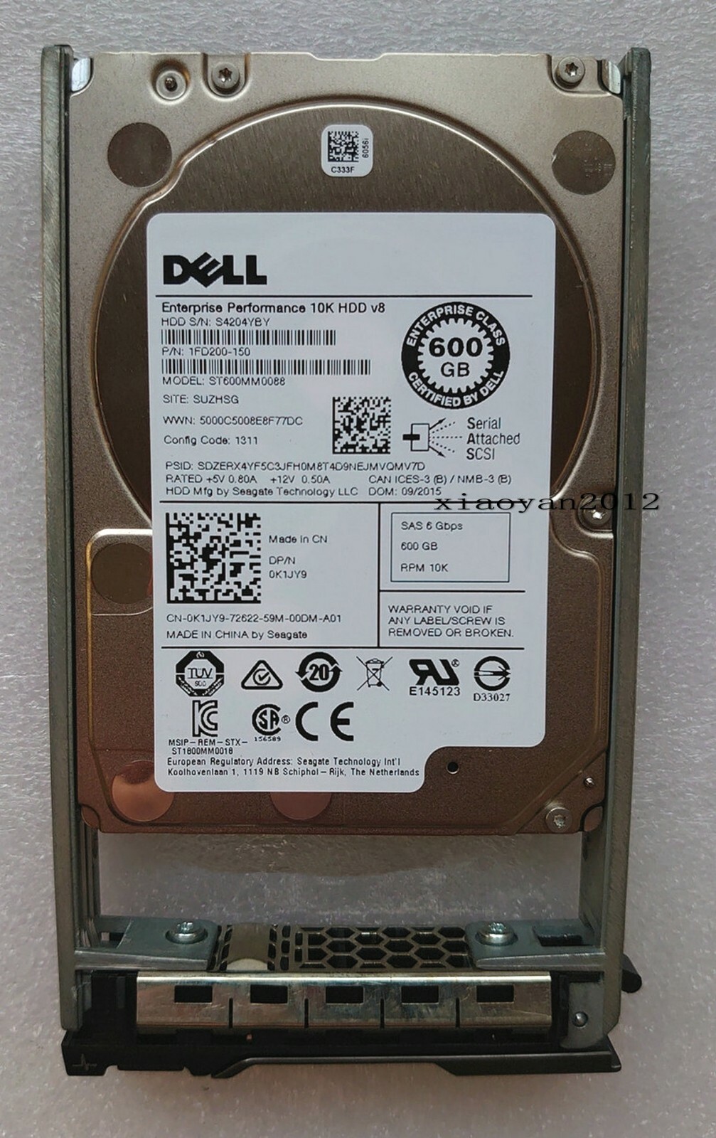 K1JY9 0K1JY9 Dell Enterprise 600GB 10K RPM 6Gbps 2.5" SAS HDD Hard Drive